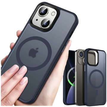 Чохол для iPhone 14 MagSafe Case protective cover Alogy Ring броньований чехол для телефона матовий Темно-синій