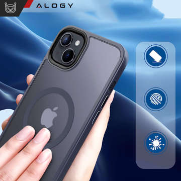 Чохол для iPhone 14 MagSafe Case protective cover Alogy Ring броньований чехол для телефона матовий Темно-синій