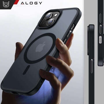 Чохол для iPhone 15 Plus MagSafe Matt Case Cover Matte Alogy Ring Armored Phone Case Black