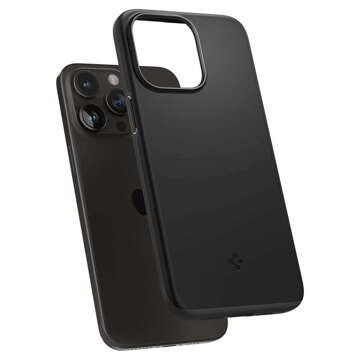 Чохол для iPhone 15 Pro Spigen Tin Fit Case, захисна задня під телефон, Black Glass