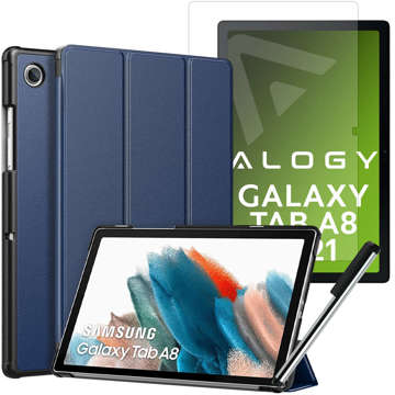 Чохол-книжка Alogy для Samsung Galaxy Tab A8 2021 SM-X200 / SM-X205 Темно-синій фольгований стилус