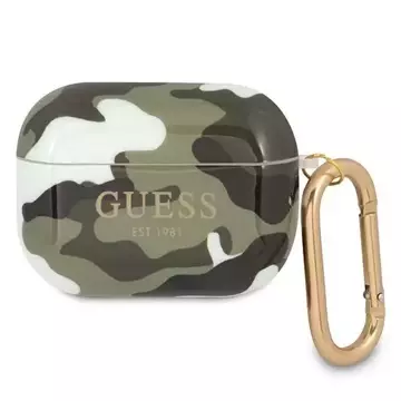 Чохол-накладка Guess GUAPUCAMA AirPods Pro зелений / колір хакі Camo Collection