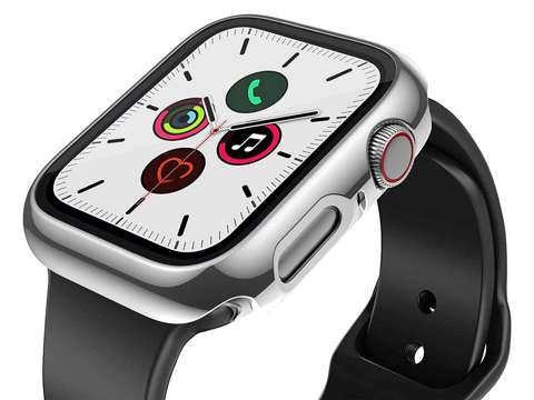 Чохол Alogy 2в1 кришка-накладка зі склом для Apple Watch 4/5/6 / SE 40mm Silver