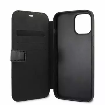 Чохол BMW BMFLBKP12SMCARBK для iPhone 12 mini 5.4" book M Collection PU Carbon Stripe black/black