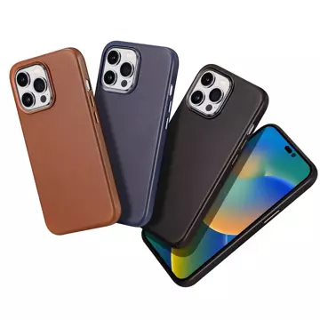 Чохол Dux Ducis Naples для iPhone 14 Pro Leather Cover (сумісний з MagSafe) темно-коричневий