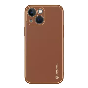 Чохол Dux Ducis Yolo iPhone 14 elegant cover з екологічної шкіри коричневого кольору