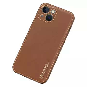 Чохол Dux Ducis Yolo iPhone 14 elegant cover з екологічної шкіри коричневого кольору