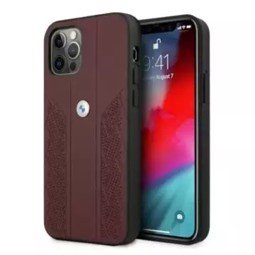 Чохол Etui BMW BMHCP12MRSPPR для Apple iPhone 12/ 12 Pro 6,1" Hardcase Leather Curve Perforate