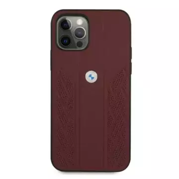 Чохол Etui BMW BMHCP12MRSPPR для Apple iPhone 12/ 12 Pro 6,1" Hardcase Leather Curve Perforate