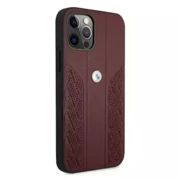 Чохол Etui BMW BMHCP12MRSPPR для Apple iPhone 12/ 12 Pro 6,1" Hardcase Leather Curve Perforate