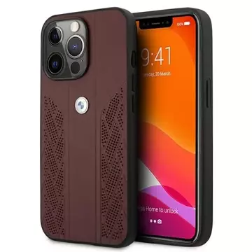 Чохол Etui BMW BMHCP13LRSPPR для Apple iPhone 13/13 Pro 6,1" Hardcase Leather Curve Perforate