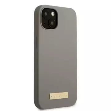 Чохол Etui Guess GUHMP13SSPLG для iPhone 13 mini 5,4" szary/grey Hard Case Silicone Logo Plate MagSafe