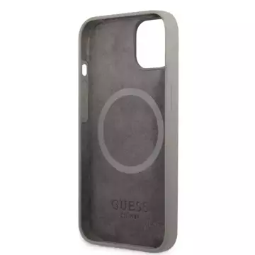 Чохол Etui Guess GUHMP13SSPLG для iPhone 13 mini 5,4" szary/grey Hard Case Silicone Logo Plate MagSafe