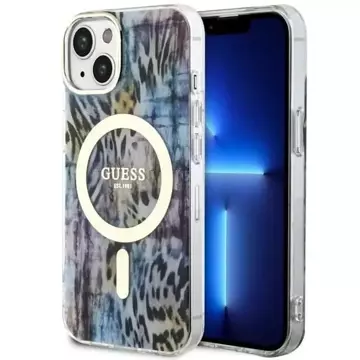 Чохол Etui Guess GUHMP14SHLEOPWB для iPhone 14 6.1" Leopard MagSafe