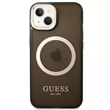 Чохол Etui Guess GUHMP14SHTCMK до Apple iPhone 14 6,1" czarny/black Gold Outline Translucent MagSafe