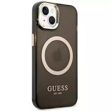 Чохол Etui Guess GUHMP14SHTCMK до Apple iPhone 14 6,1" czarny/black Gold Outline Translucent MagSafe