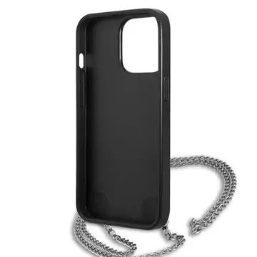 Чохол Etui Karl Lagerfeld KLHCP13LPMK для iPhone 13 Pro / 13 6,1" Hardcase Leather Textured and Chain