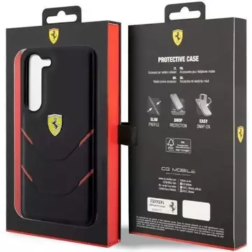 Чохол Ferrari для Samsung Galasy S23 Plus HardCase Hot Stamp Lines чорний