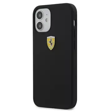 Чохол Ferrari iPhone 12 mini 5.4" чорний/чорний жорсткий чохол On Track Silicone