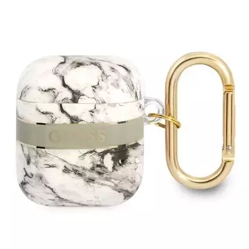 Чохол Guess GUA2HCHMAG для навушників AirPods szary/сірий Marble Strap Collection