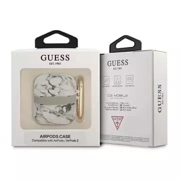 Чохол Guess GUA2HCHMAG для навушників AirPods szary/сірий Marble Strap Collection