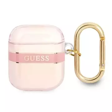 Чохол Guess GUA2HHTSP AirPods różowy/рожевий ремінець Колекція