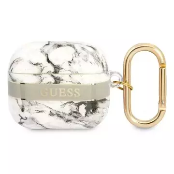 Чохол Guess GUA3HCHMAG AirPods 3 чорно-сірий Marble Strap Collection