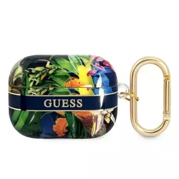 Чохол Guess GUAPHHFLB AirPods Pro Niebieski/blue Flower Strap Collection