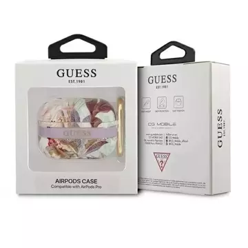 Чохол Guess GUAPHHFLU AirPods Pro fioletowy/purple Flower Strap Collection