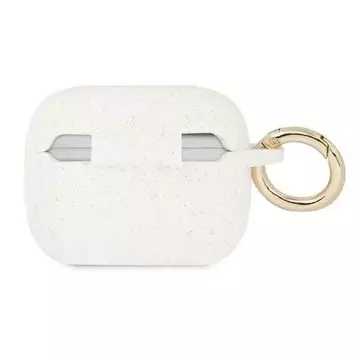 Чохол Guess GUAPSGGEH AirPods Pro biały/white Silicone Glitter