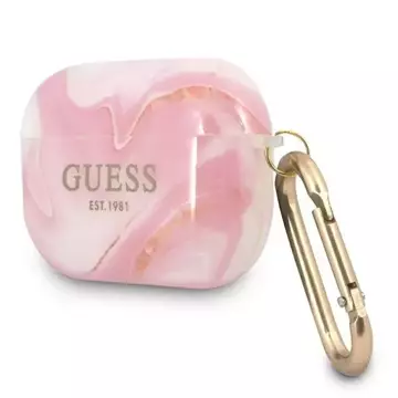 Чохол Guess GUAPUNMP AirPods Pro рожевий/рожевий Marble Collection