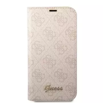 Чохол Guess GUBKP14XHG4SHP для Apple iPhone 14 Pro Max 6.7" pink/pink book 4G Vintage Gold Logo