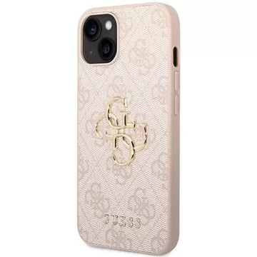 Чохол Guess GUHCP15S4GMGPI для iPhone 15 6.1" рожевий/рожевий hardcase 4G Big Metal Logo