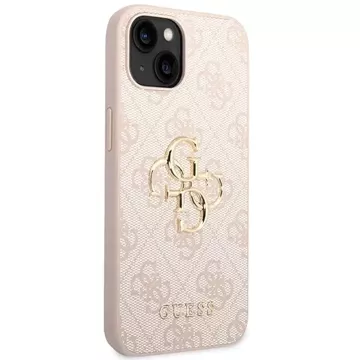 Чохол Guess GUHCP15S4GMGPI для iPhone 15 6.1" рожевий/рожевий hardcase 4G Big Metal Logo