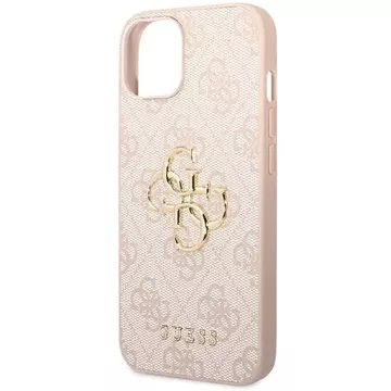 Чохол Guess GUHCP15S4GMGPI для iPhone 15 6.1" рожевий/рожевий hardcase 4G Big Metal Logo