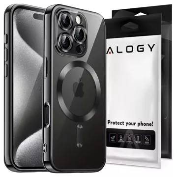 Чохол MagSafe для Apple iPhone 16 Pro Max Alogy Glamour Luxury Ring Housing Black and Transparent