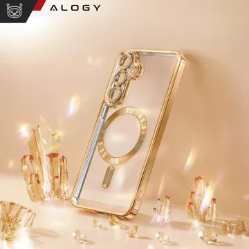 Чохол MagSafe для Apple iPhone 16 Pro Max Alogy Glamour Luxury Ring Housing Gold-Transparent