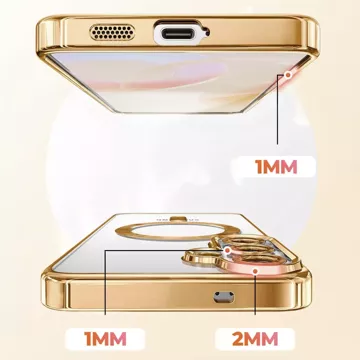 Чохол MagSafe для Apple iPhone 16 Pro Max Alogy Glamour Luxury Ring Housing Gold-Transparent