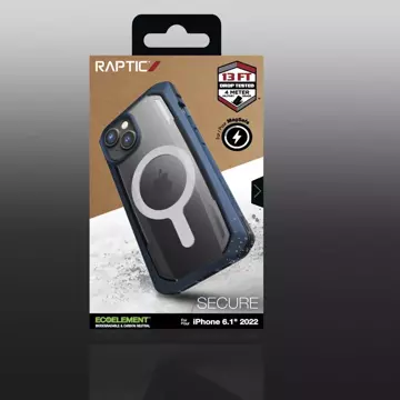 Чохол Raptic Secure Case для iPhone 14 з синьою броньованою кришкою MagSafe