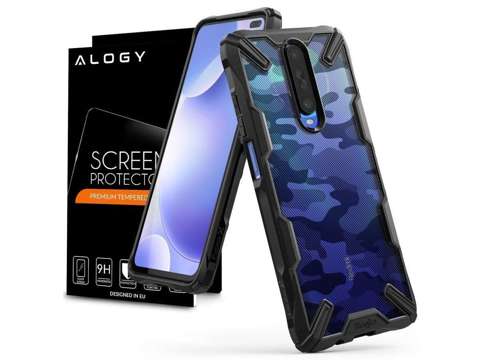 Чохол Ringke Fusion X для Xiaomi Redmi K30 / Poco X2 Camo Black Alogy glass