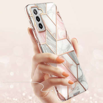 Чохол Supcase Cosmo Samsung Galaxy S21 FE Marble Pink із захистом екрану