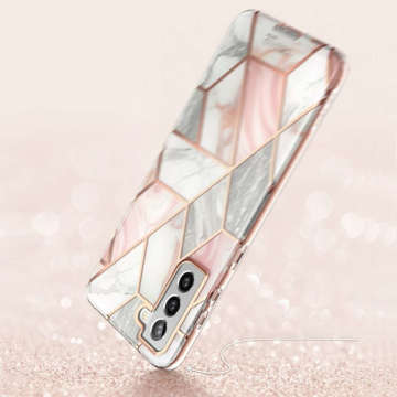 Чохол Supcase Cosmo Samsung Galaxy S21 FE Marble Pink із захистом екрану