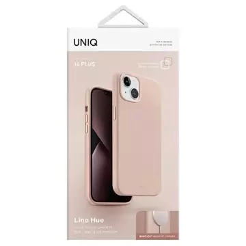 Чохол UNIQ Lino Hue для iPhone 14 Plus 6.7" Magclick Charging pink/blush pink