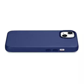 Чохол iCarer Case Leather Genuine Leather Phone Case для iPhone 14 Plus Blue (сумісний з MagSafe)