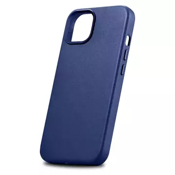 Чохол iCarer Case Leather Genuine Leather Phone Case для iPhone 14 Plus Blue (сумісний з MagSafe)