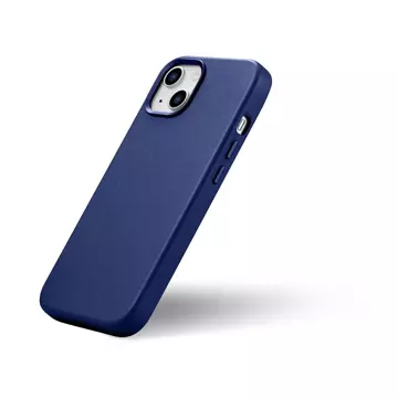 Чохол iCarer Case Leather Genuine Leather Phone Case для iPhone 14 Plus Blue (сумісний з MagSafe)