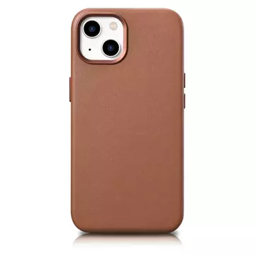 Чохол iCarer Case Leather case cover для iPhone 14 Plus коричневий (сумісний з MagSafe)