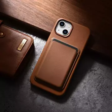 Чохол iCarer Case Leather case cover для iPhone 14 Plus коричневий (сумісний з MagSafe)