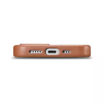 Чохол iCarer Case Leather case cover для iPhone 14 Plus коричневий (сумісний з MagSafe)