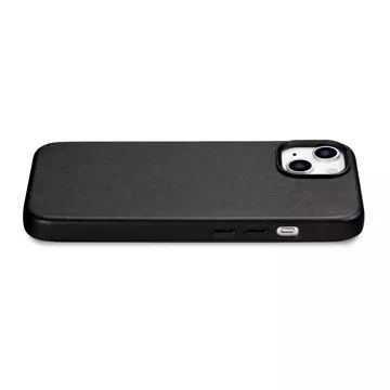 Чохол iCarer Case Leather cover для iPhone 14 Plus натуральна шкіра чорний (сумісний з MagSafe)